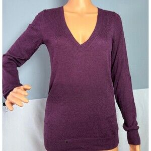 NWT The Limited V-Neck Sweater Small Purple Plum Long Sleeve Pullover Knit.